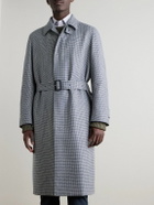 Dunhill - Belted Houndstooth Cashmere Coat - Blue