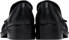 Stefan Cooke Black Leather Slip-on Loafers