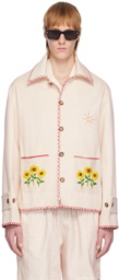 HARAGO Beige Embroidered Jacket