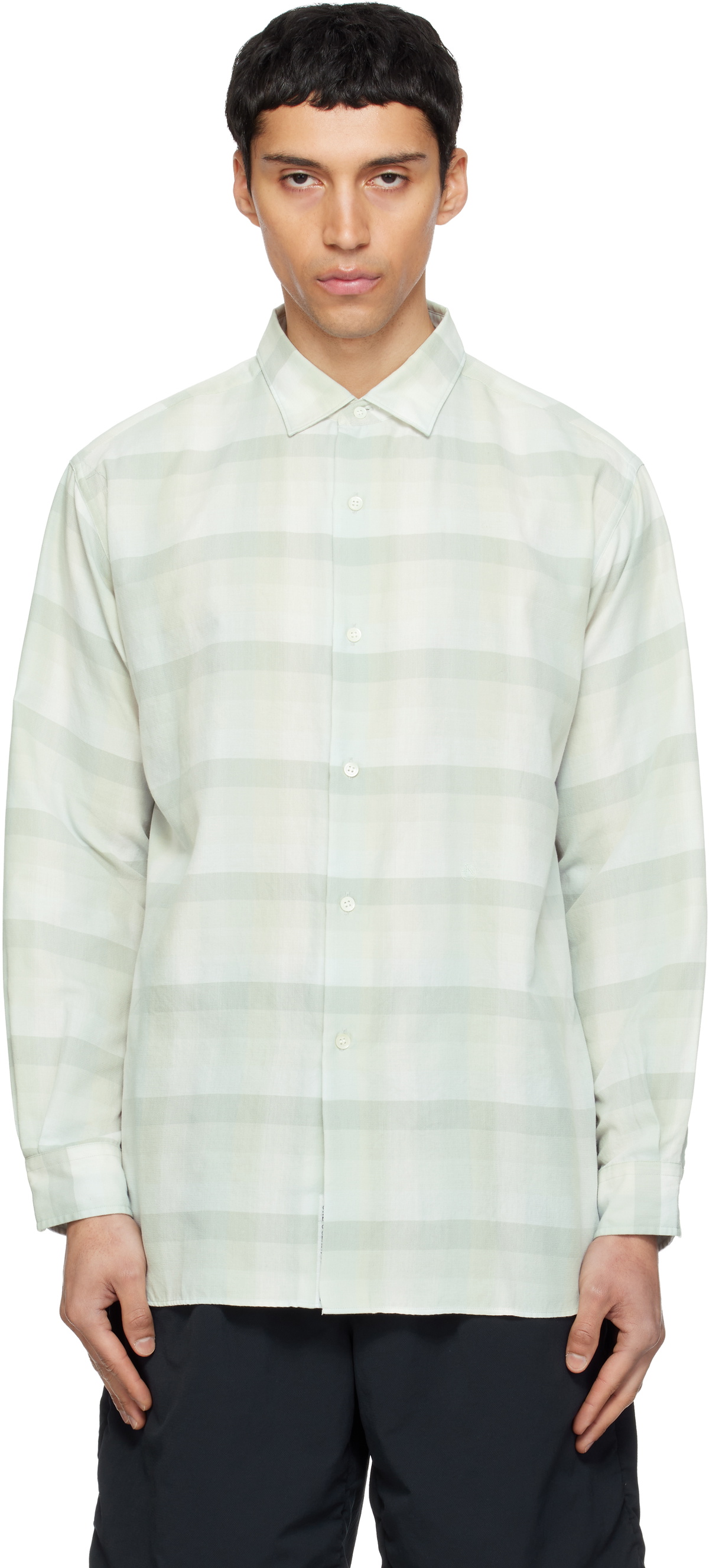 nanamica Green Regular Collar Wind Shirt Nanamica