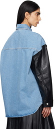 Nanushka Blue & Black Zinnie Denim Shirt