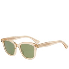 Garrett Leight Calabar Sunglasses in Champage/Flat Pure Green