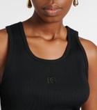 Dolce&Gabbana DG embellished ribbed-knit cotton tank top