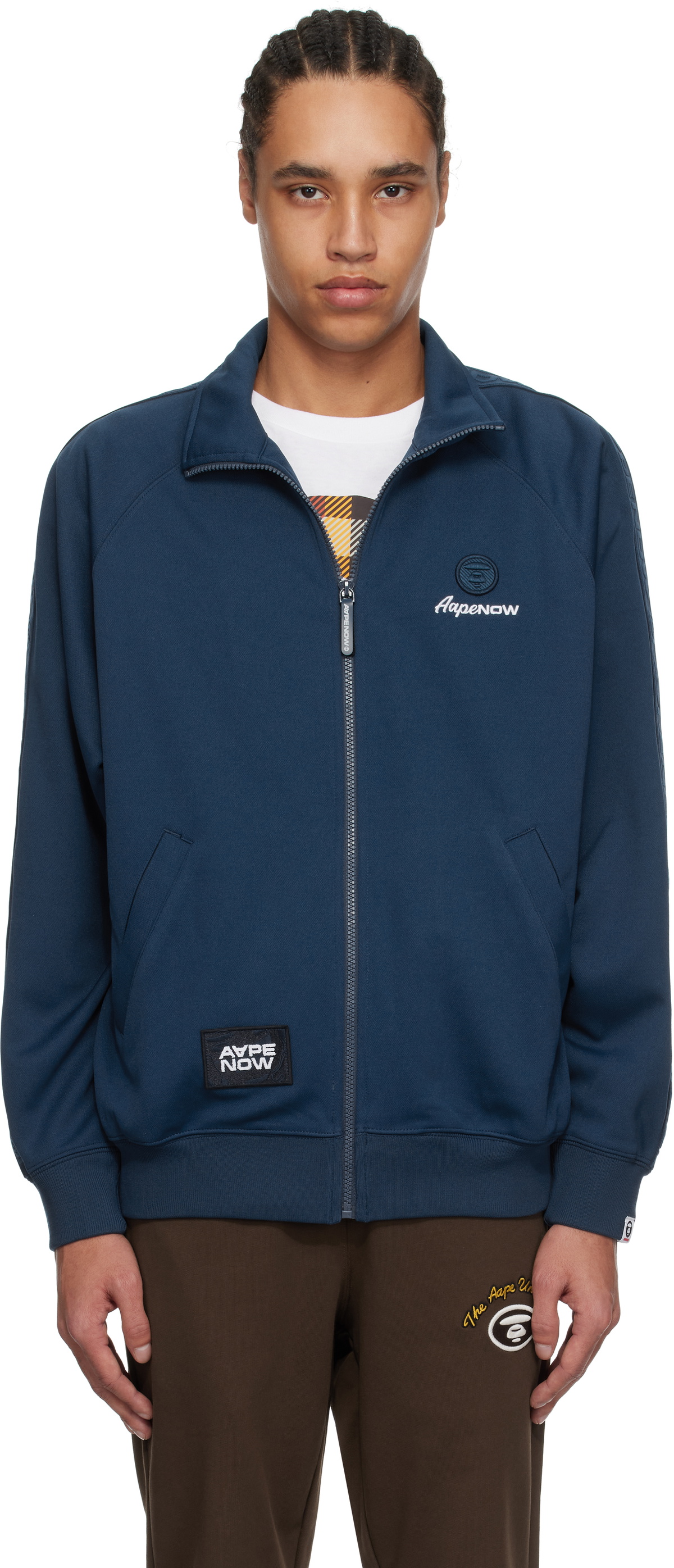 AAPE by A Bathing Ape Blue 'AAPE Now' Zip Up Sweater