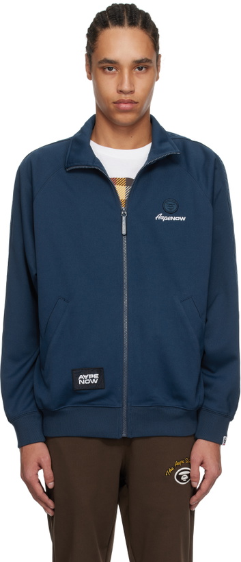 Photo: AAPE by A Bathing Ape Blue 'AAPE Now' Zip Up Sweater