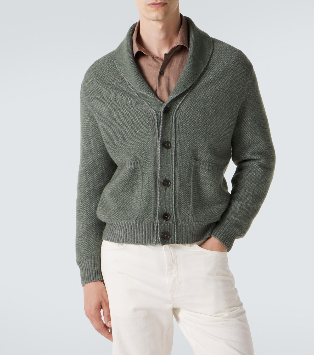 Zegna Waffle-knit cashmere and wool cardigan