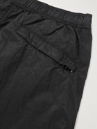 Stone Island - Straight-Leg Logo-Appliquéd Crinkled-Shell Shorts - Black