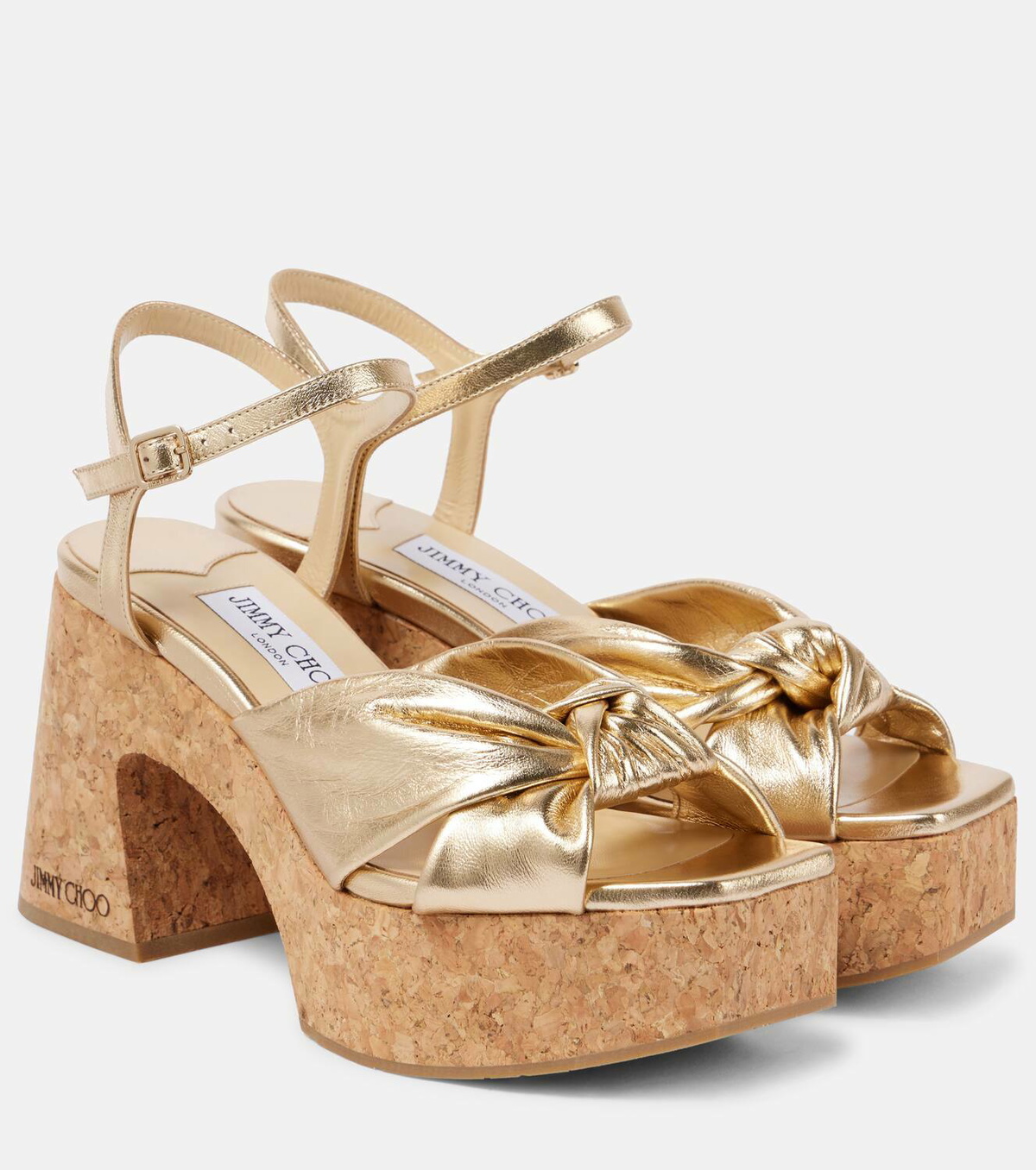 Jimmy Choo Heloise 95 metallic leather wedge sandals Jimmy Choo