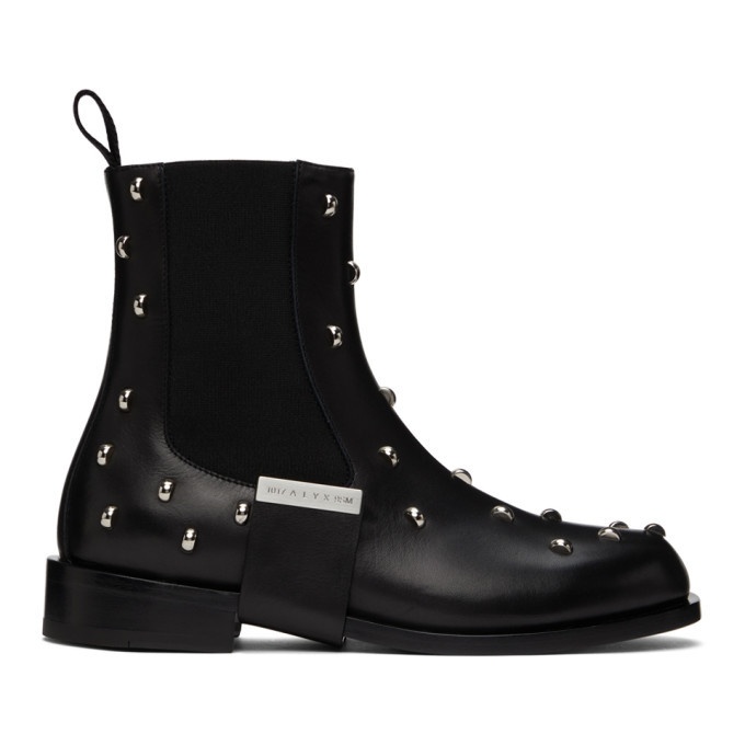 Photo: 1017 ALYX 9SM Black Leather Strap Studded Chelsea Boots