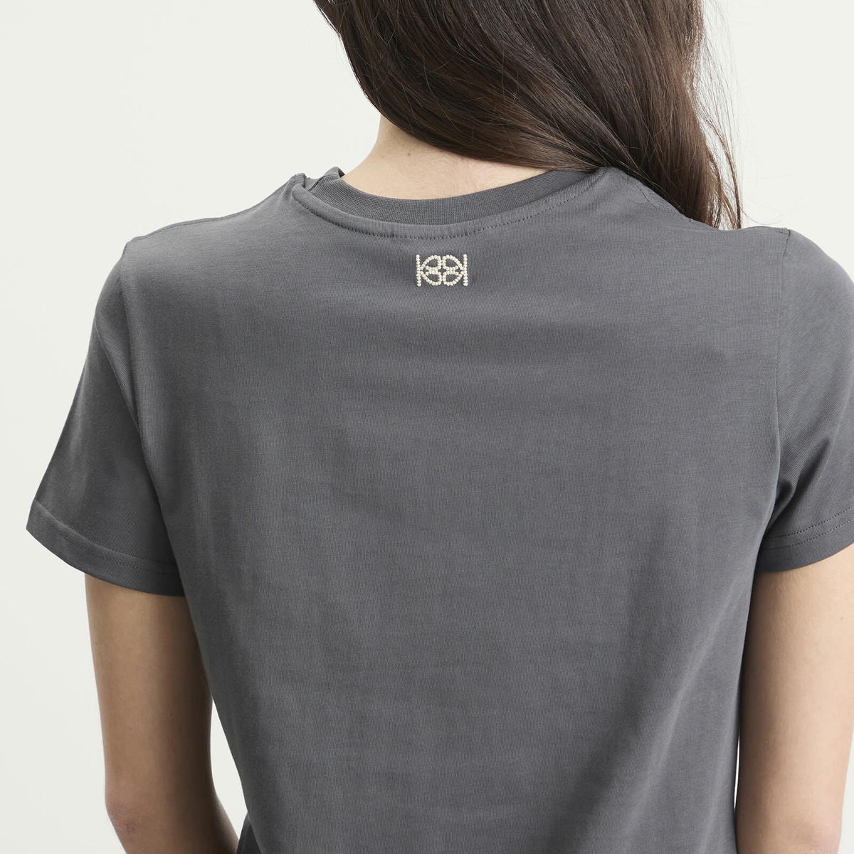 Kijun Women's Pebble Heart T-Shirt in Charcoal