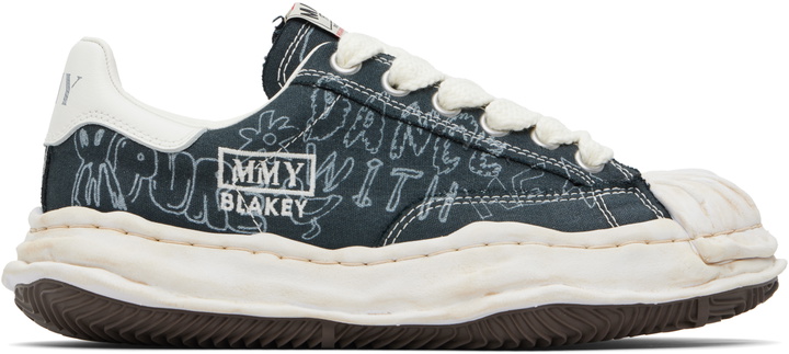 Photo: Maison MIHARA YASUHIRO Black Blakey OG Sole Graffiti Printed Canvas Sneakers