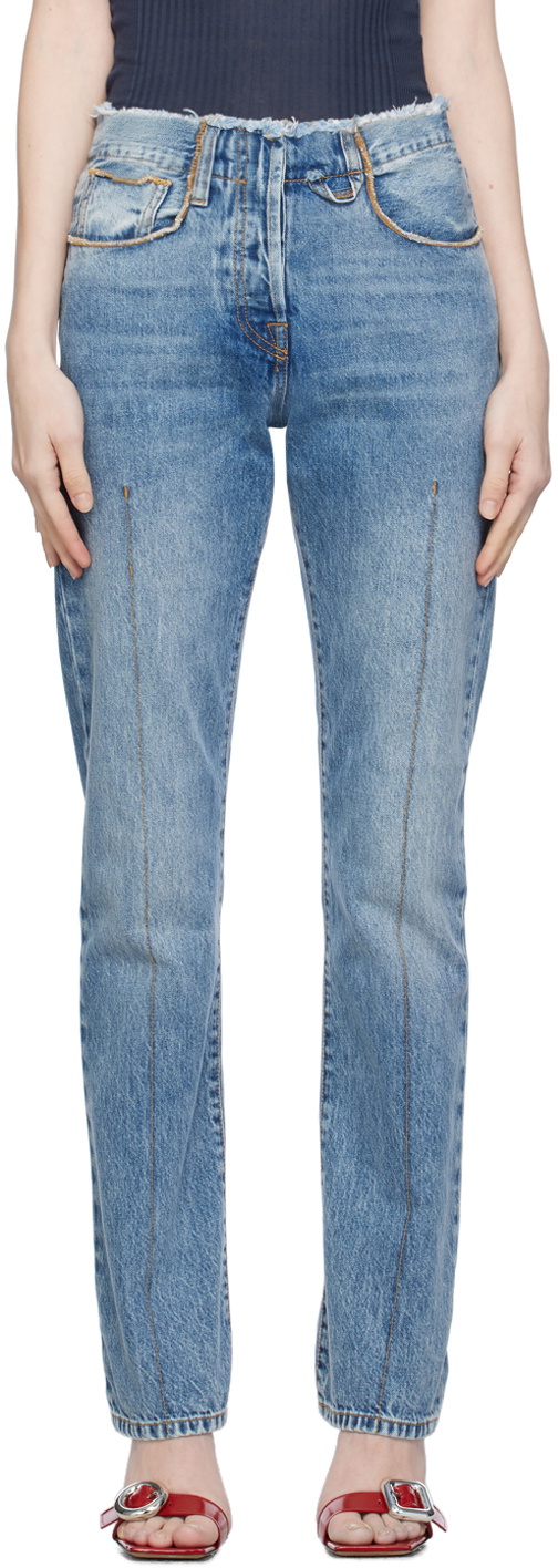 JACQUEMUS LE CHOUCHOU ストレートデニム Jacquemus Blue Le Chouchou 'La Chemise De Nîmes Linon' Jeans Jacquemus