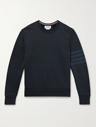 Thom Browne - Slim-Fit Striped Loopback Cotton-Jersey Sweatshirt - Blue