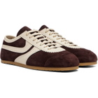Dries Van Noten Burgundy Suede Sneakers