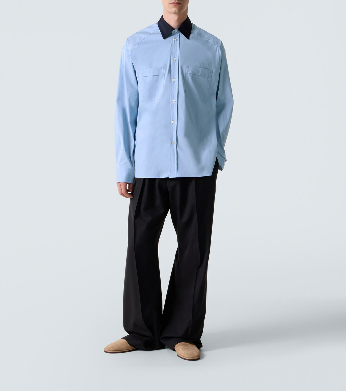 Plan C Cotton-blend poplin shirt