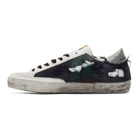 Golden Goose Green and Black Check Superstar Sneakers