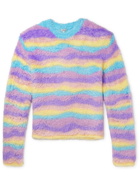 Loewe - Slim-Fit Striped Knitted Sweater - Purple