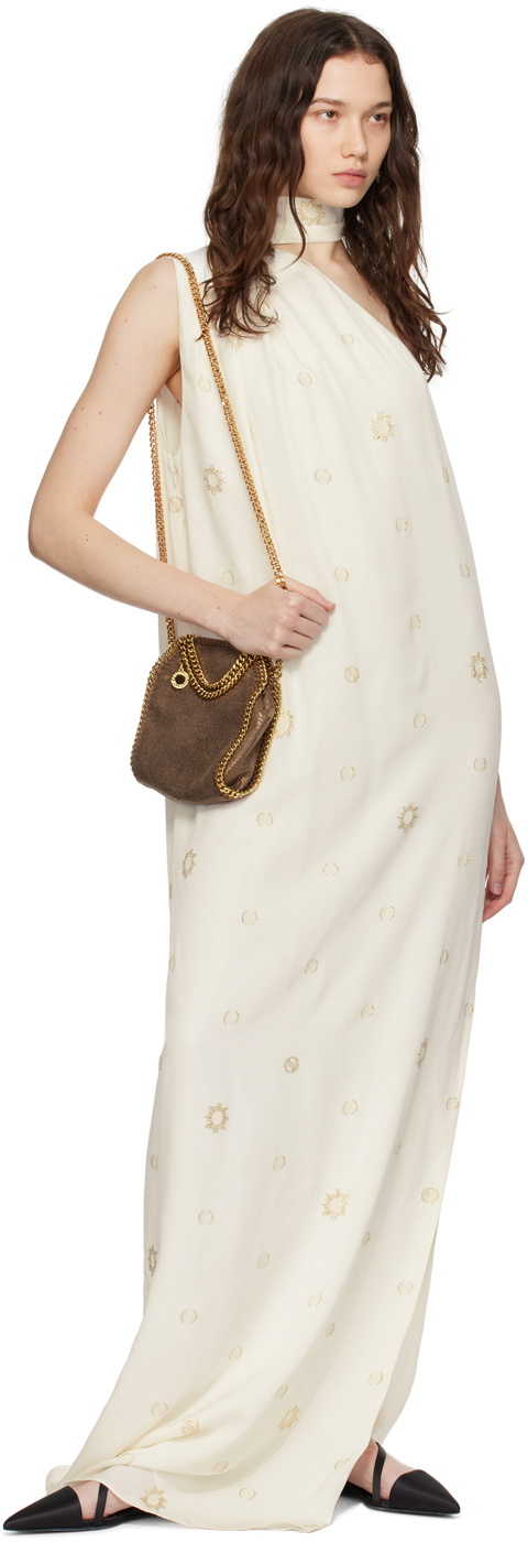 Stella McCartney Off-White One-Shoulder Scarf Maxi Dress
