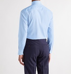 BRIONI - William Slim-Fit Cutaway-Collar Cotton-Twill Shirt - Blue