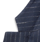 Officine Generale - Navy Slim-Fit Unstructured Pinstriped Woven Suit Jacket - Blue