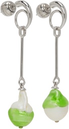 Panconesi Silver & Green Pearl Drop Earrings