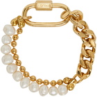 IN GOLD WE TRUST PARIS Gold Pearl Ball Chain Bracelet