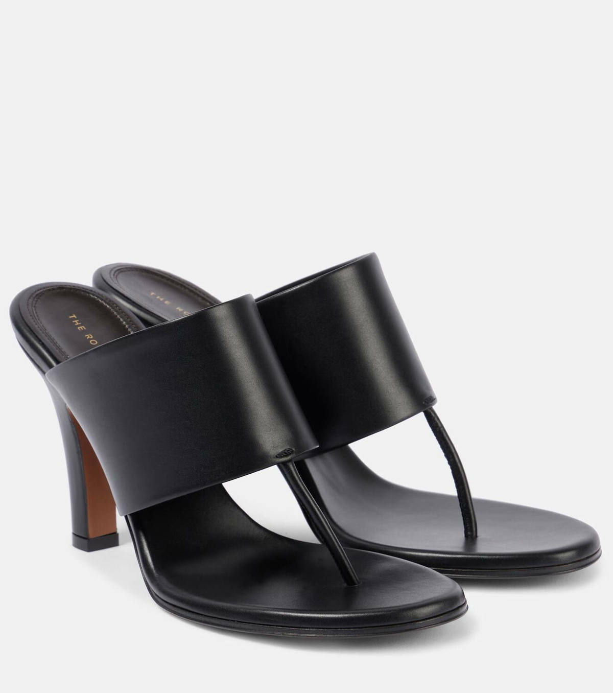サンダル・ミュール THE ROW SIGNUM LEATHER MULES Signumレザーミュール ブラック – The Row
