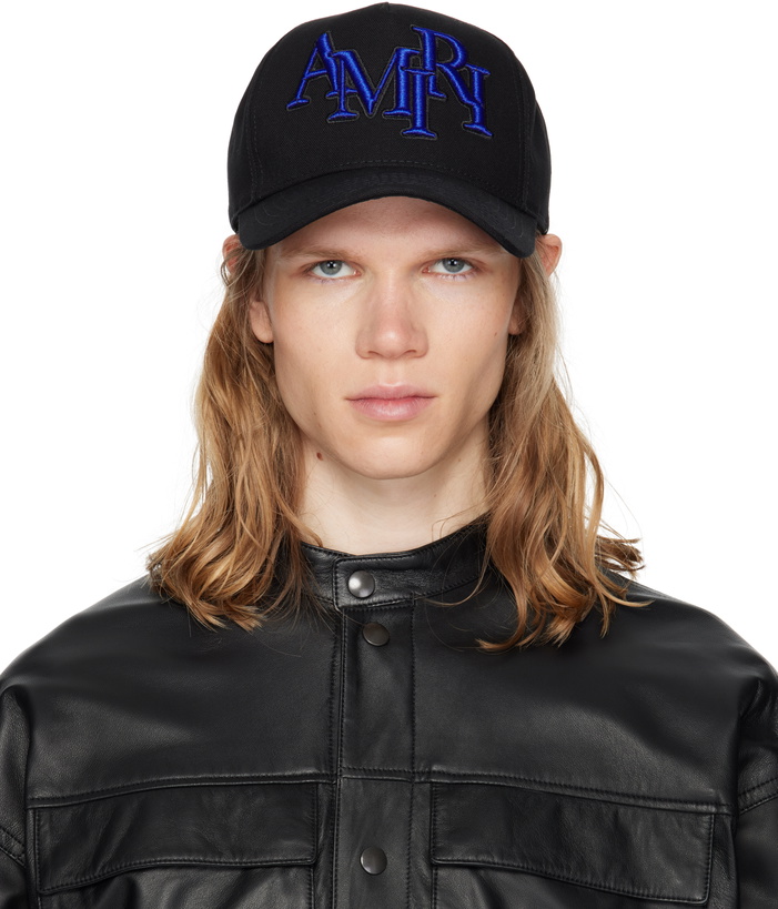 Photo: AMIRI Black Staggered 'AMIRI' Canvas Cap