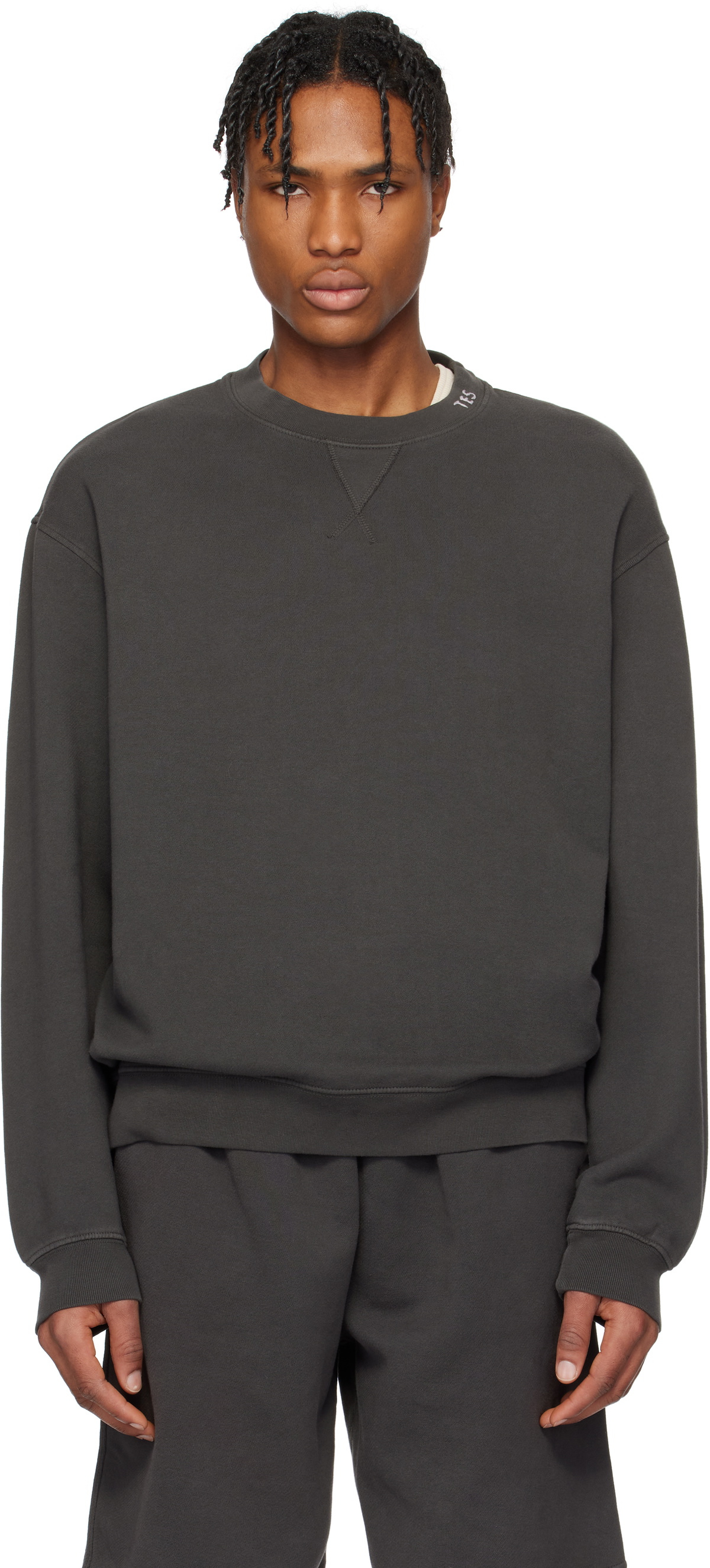 The Elder Statesman Gray Daily Crew Sweatshirt
