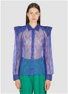 Extreme Shoulder Lace Shirt in Blue