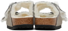 Birkenstock Gray Narrow Arizona Shearling Sandals