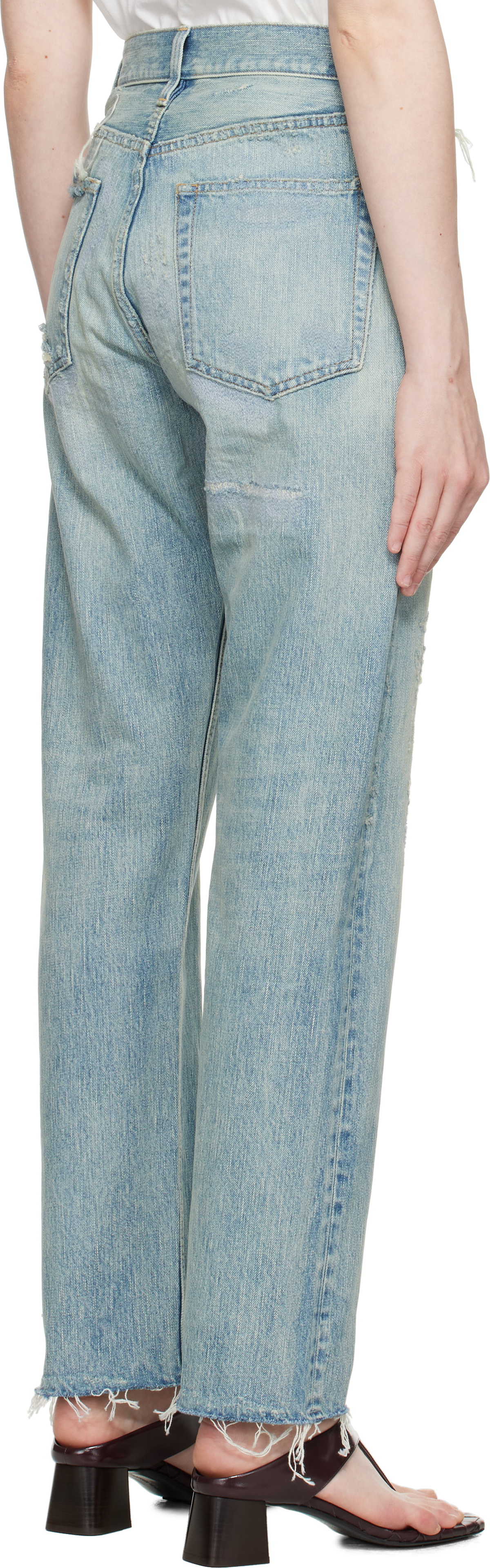 Fear of God Blue Repaired Classic 5 Pocket Jeans