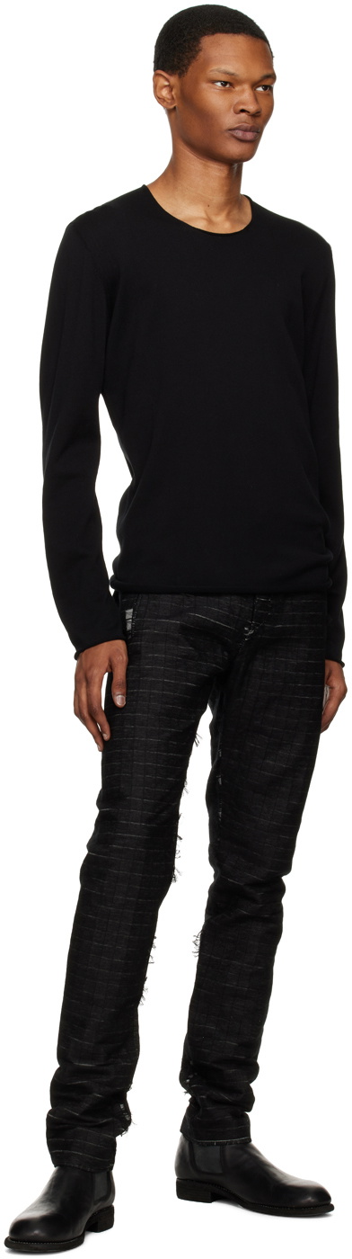 Label Under Construction Black Crewneck Sweater