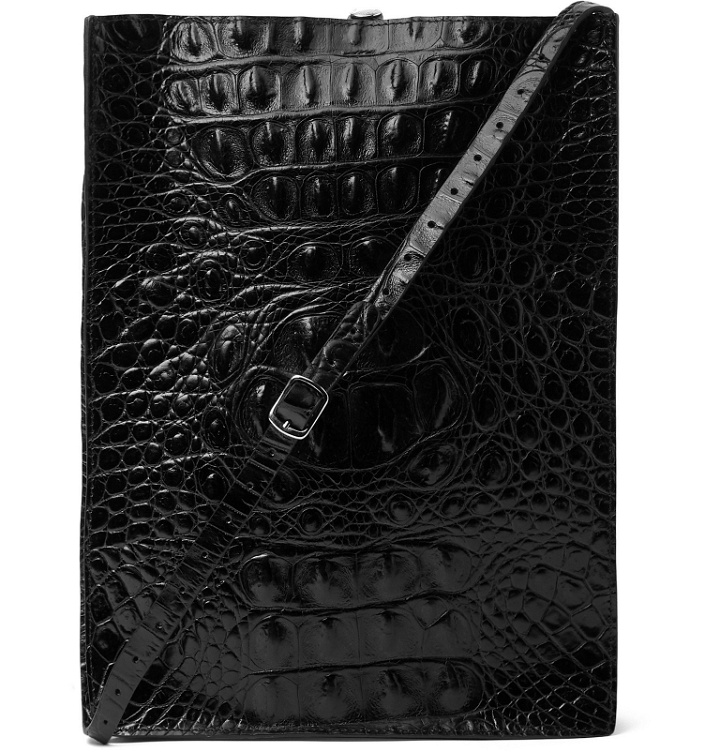 Photo: Our Legacy - Sub Croc-Effect Leather Tote Bag - Black