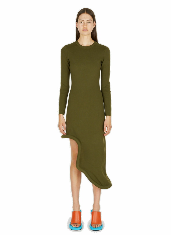 Photo: Bumper Asymmetric Dress in Khaki