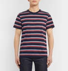 NN07 - Striped Mercerised Cotton-Jersey T-Shirt - Navy