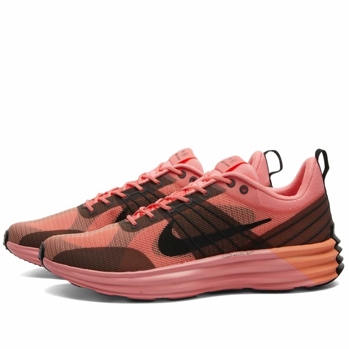 Photo: Nike Lunar Roam Sneakers in Pink Gaze// Black-Crimson Bliss