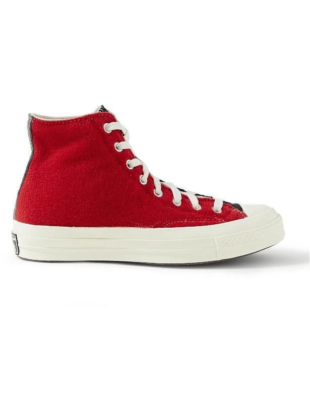 Photo: Converse - Chuck Taylor All Star 70 Two-Tone Fleece High-Top Sneakers - Red