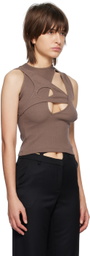 SRVC Brown Cut-Out Tank Top