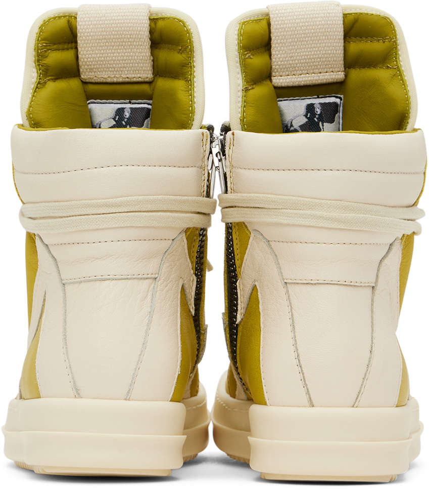 Rick Owens Kids Yellow & Off-White Geobasket Sneakers Rick Owens