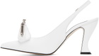 Pushbutton White Coin Purse Heels