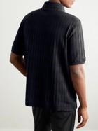 Mr P. - Golf Checked Organic Cotton-Jacquard Polo Shirt - Gray
