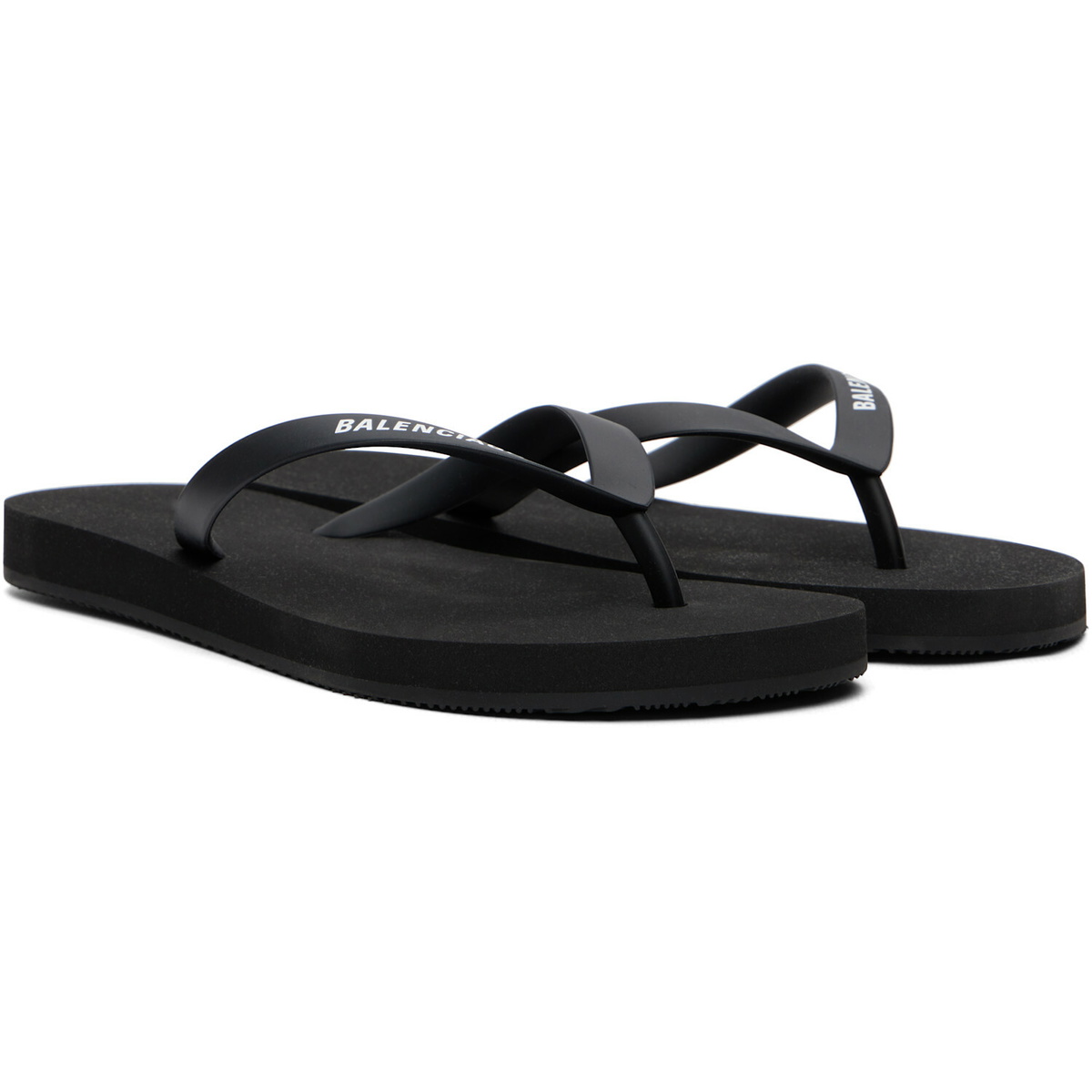Balenciaga Black Logo Flip-Flops
