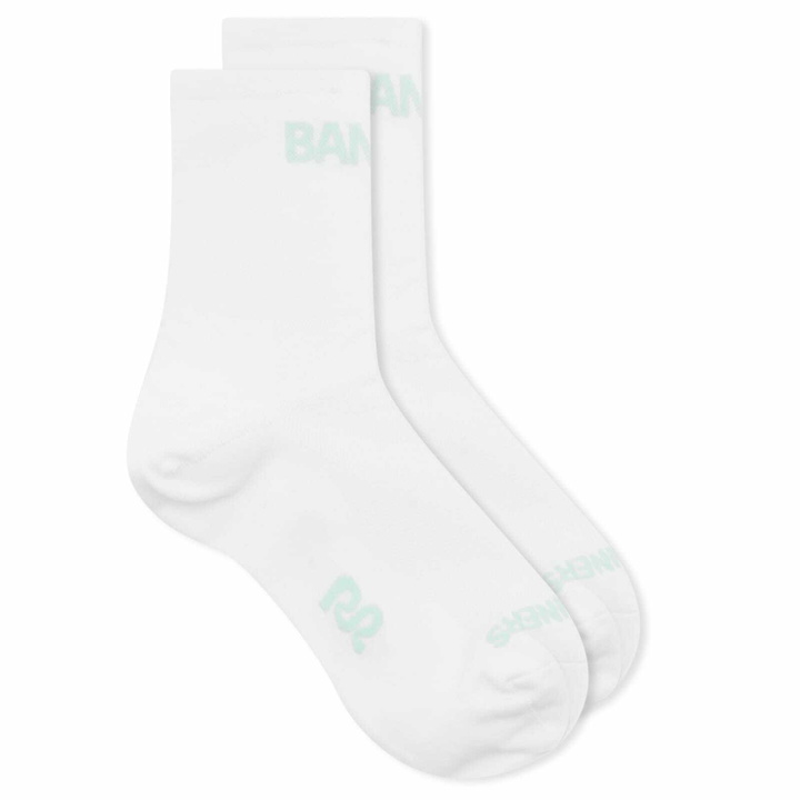 Photo: Bandit Men's Grid Literun OG Socks in White/Minty Blue