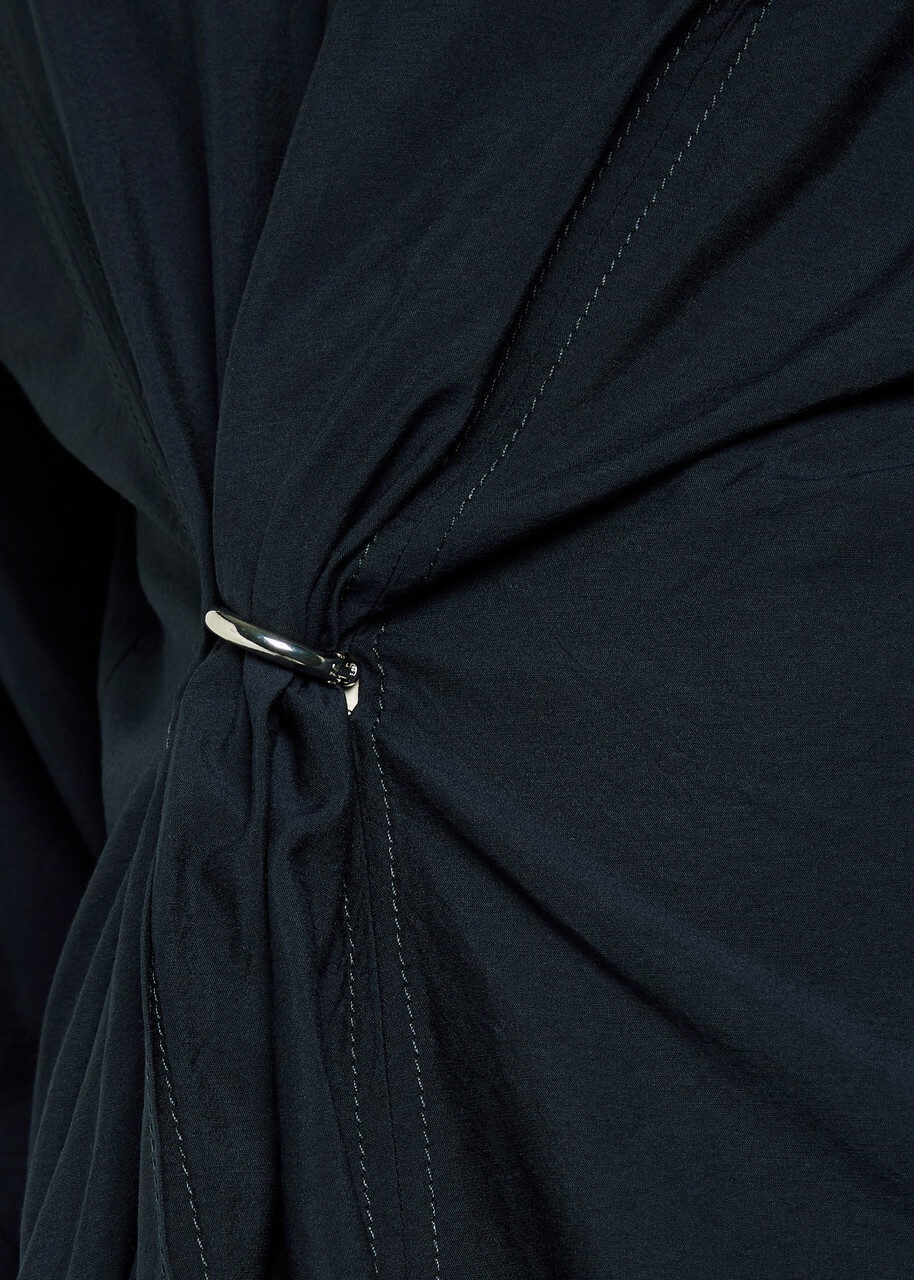 High Skylark Gathered Woven Shirt Dark Blue