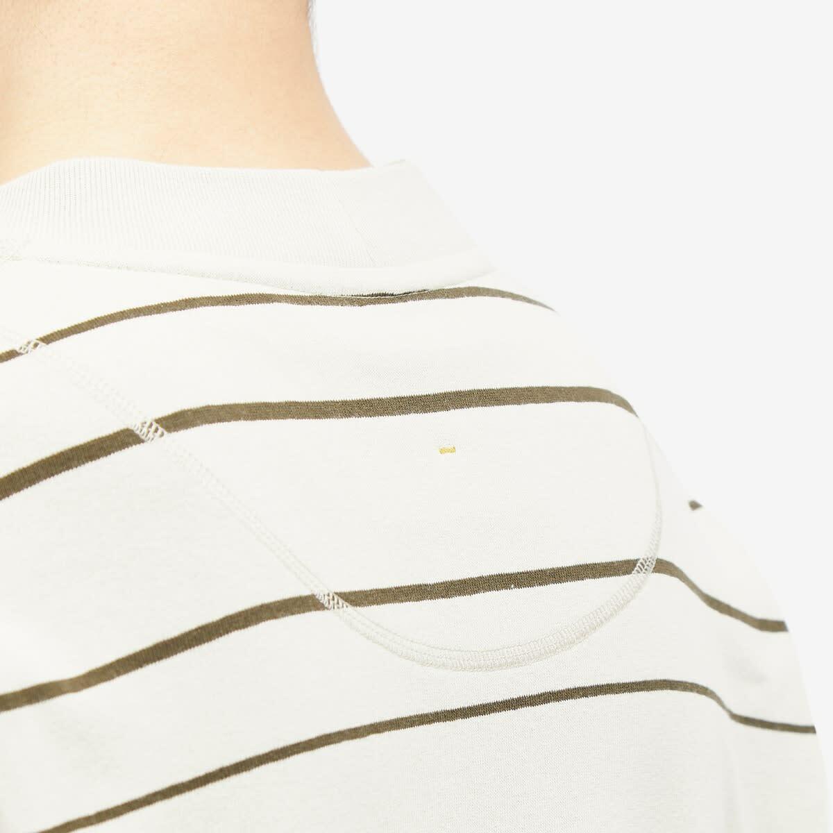 MHL by Margaret Howell Men's Matelot Stripe Crew Sweatshirt in Chalk/Assam