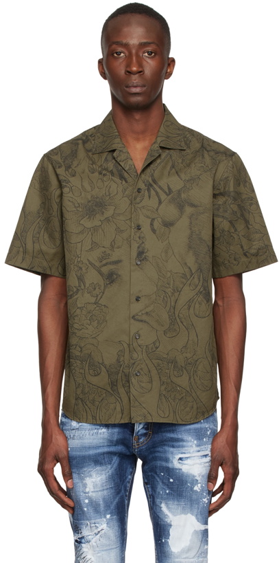 Photo: Dsquared2 Khaki Cotton Shirt