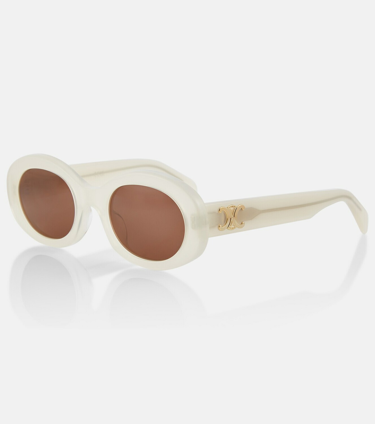 サングラス (W) Celine Triomphe 01 Sunglasses in Acetate White Triomphe rectangular sunglasses in white - Celine Eyewear