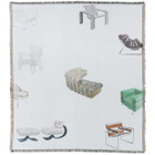 Curves by Sean Brown Off-White Chairs Throw Blanket