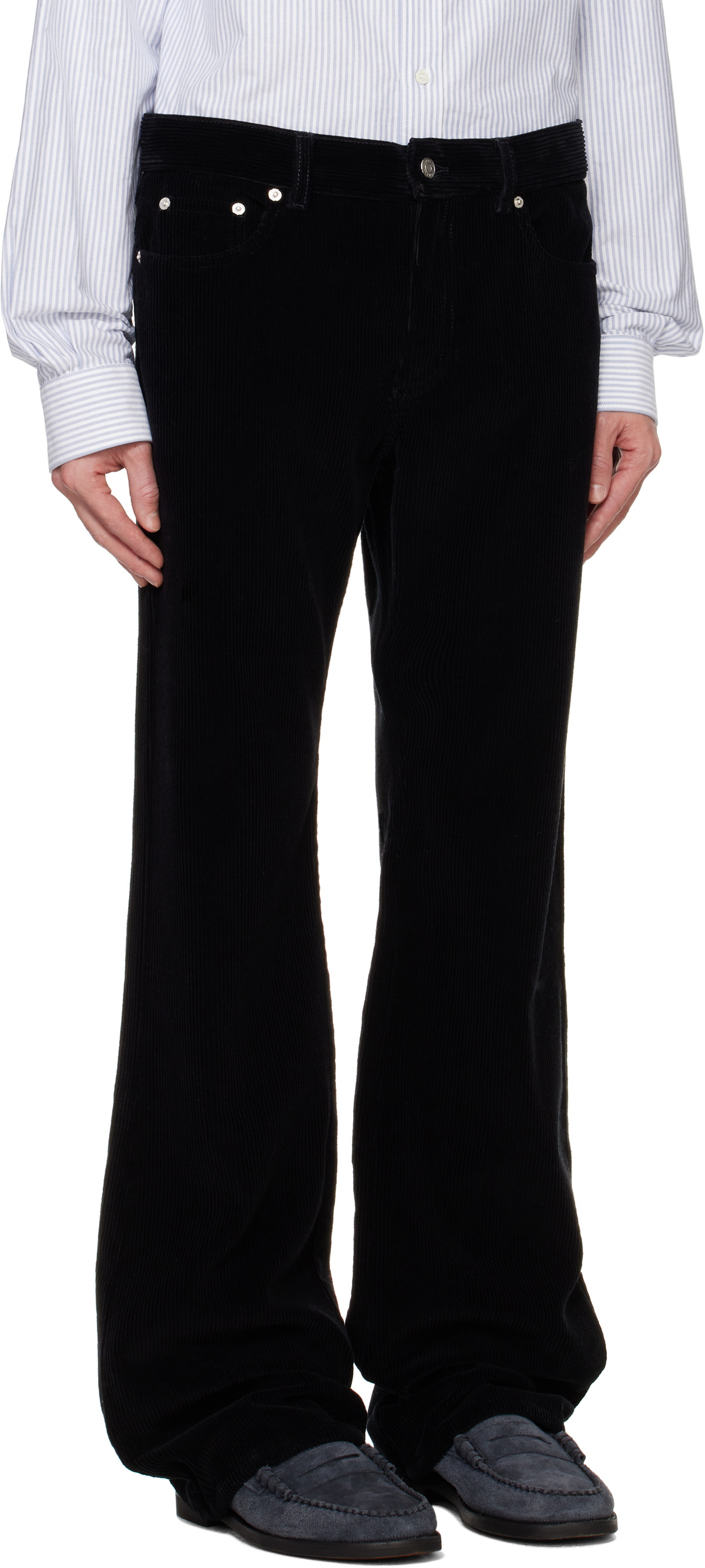 Bally Black Flared Corduroy Trousers
